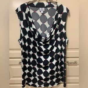 Plus size Worthington cowl neck, sleeveless blouse